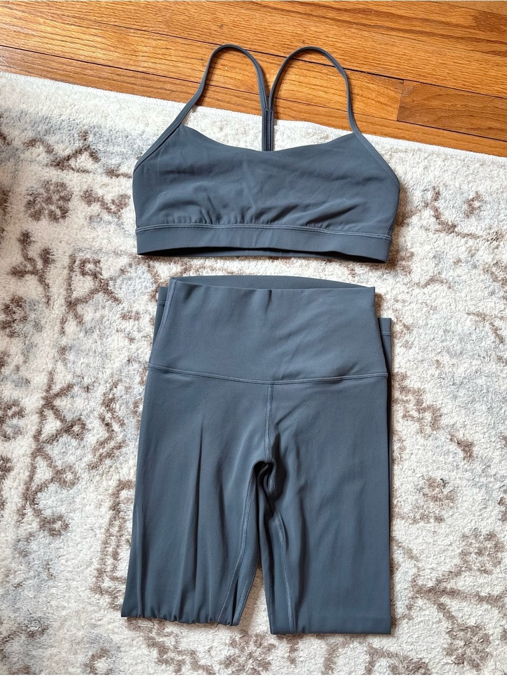 Lululemon Set Two Piece Align Tank Top High Rise Leggings 25” Oil Grey